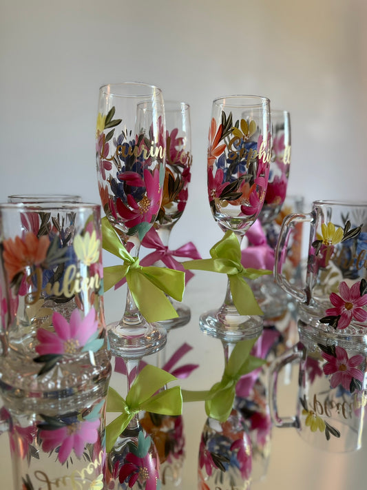 Chopes de mariage personnalisées peintes à la main – Cadeau mariage unique