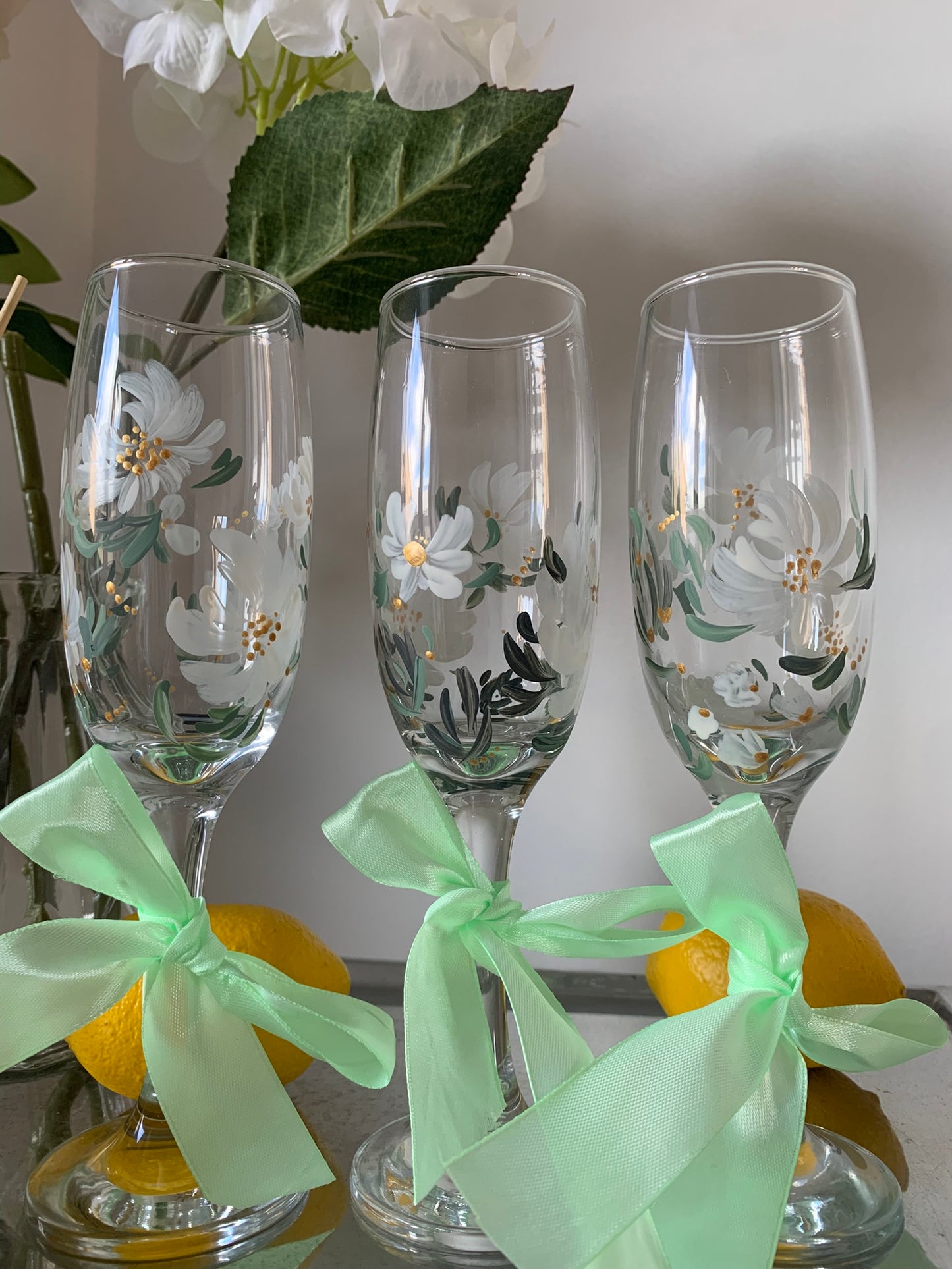 Flûtes à champagne peintes à la main, verre personnalisée mariage, demoiselle d'honneur cadeaux invités mariage décoration mariage