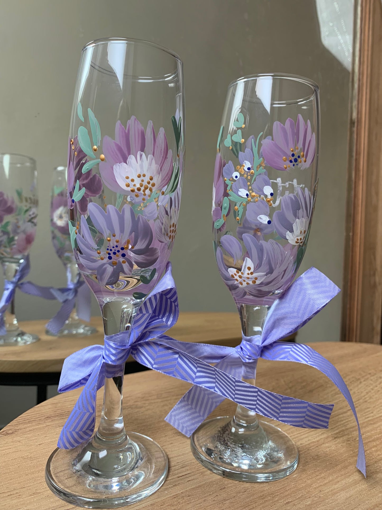 Flûtes à champagne peintes à la main, verre personnalisée mariage, demoiselle d'honneur cadeaux invités mariage décoration mariage