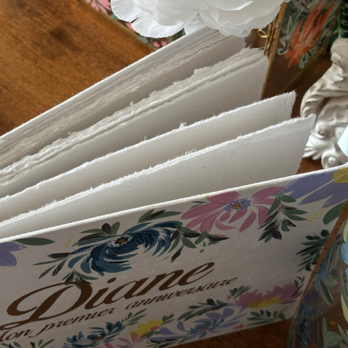 Livre d’Or Mariage - Baptême Fait Main – Papier de Qualité Personnalisable