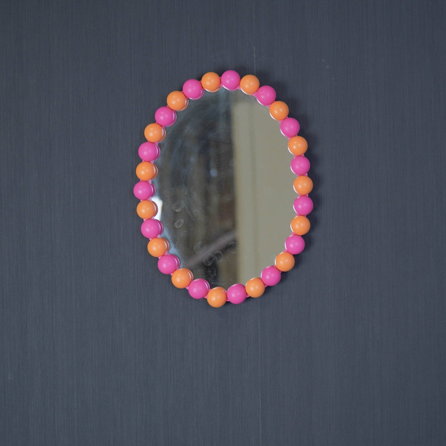 Miroir - Ovale - Bulles - Néon Rose/Orange - 29x22,5cm