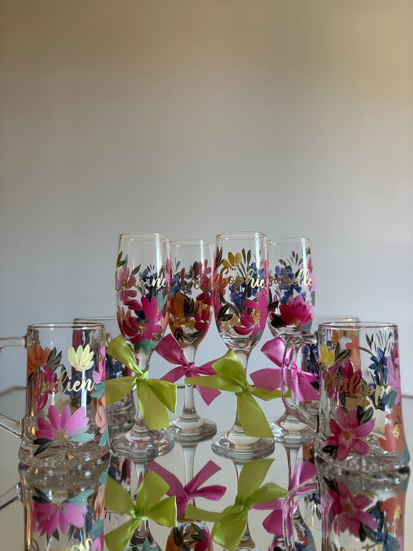 Chopes de mariage personnalisées peintes à la main – Cadeau mariage unique