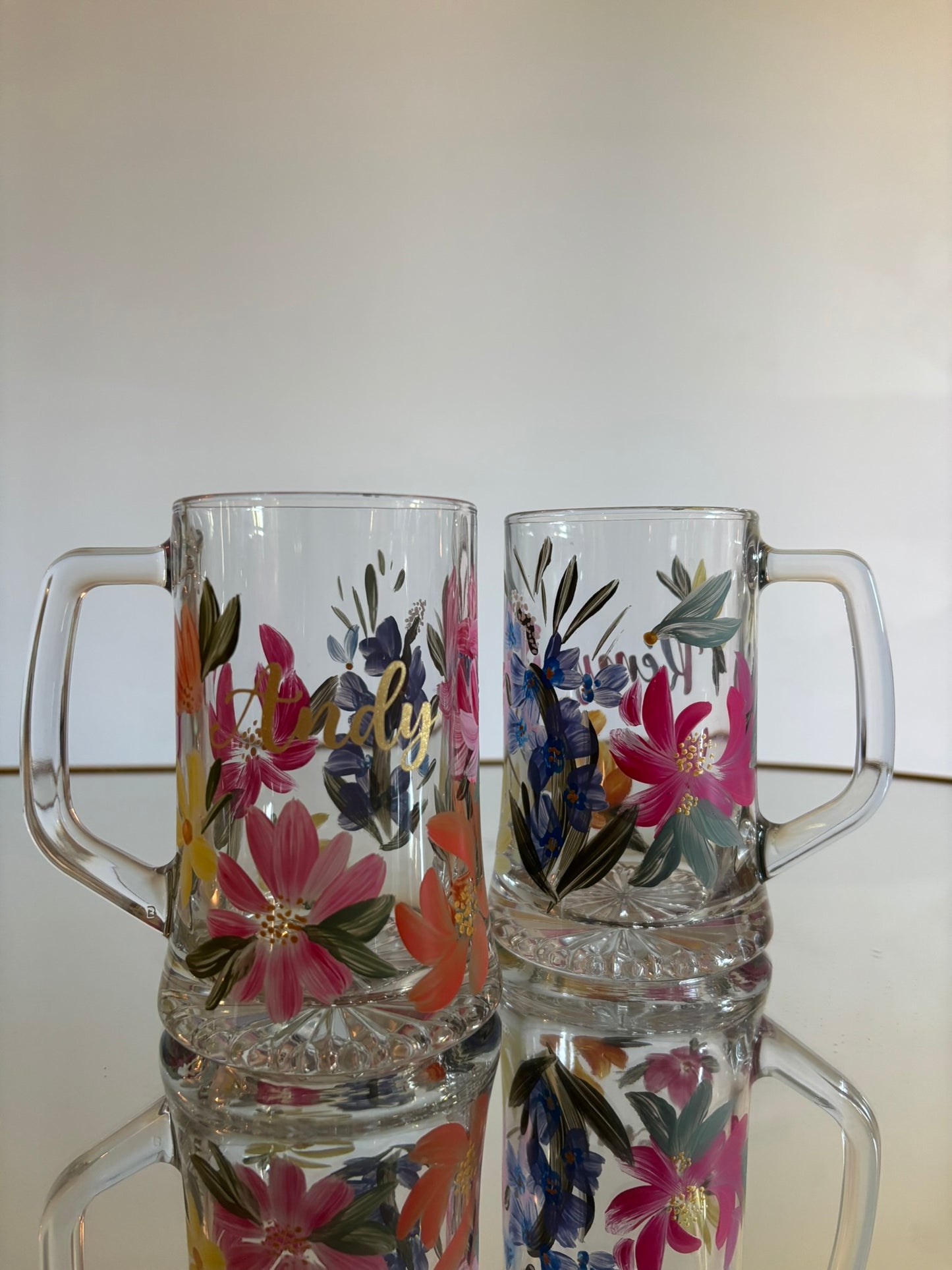 Chopes de mariage personnalisées peintes à la main – Cadeau mariage unique
