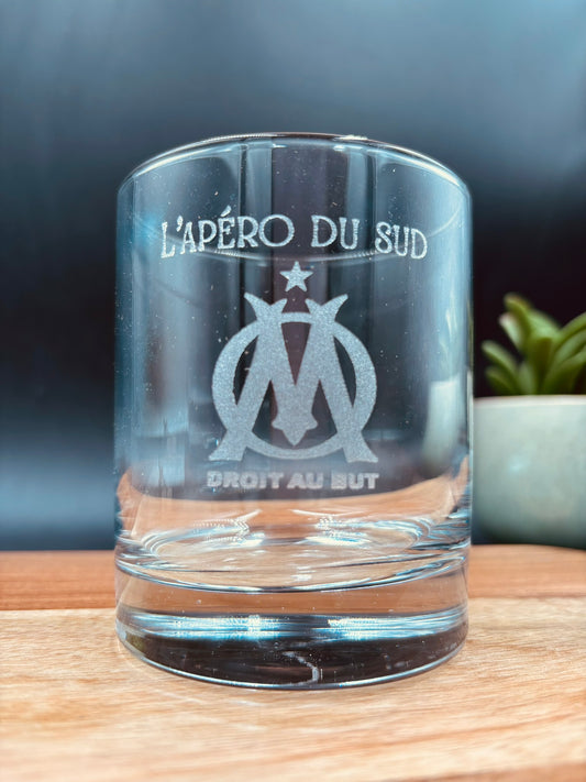 Verre whisky OM L’Apéro du Sud – Idée cadeau supporter football