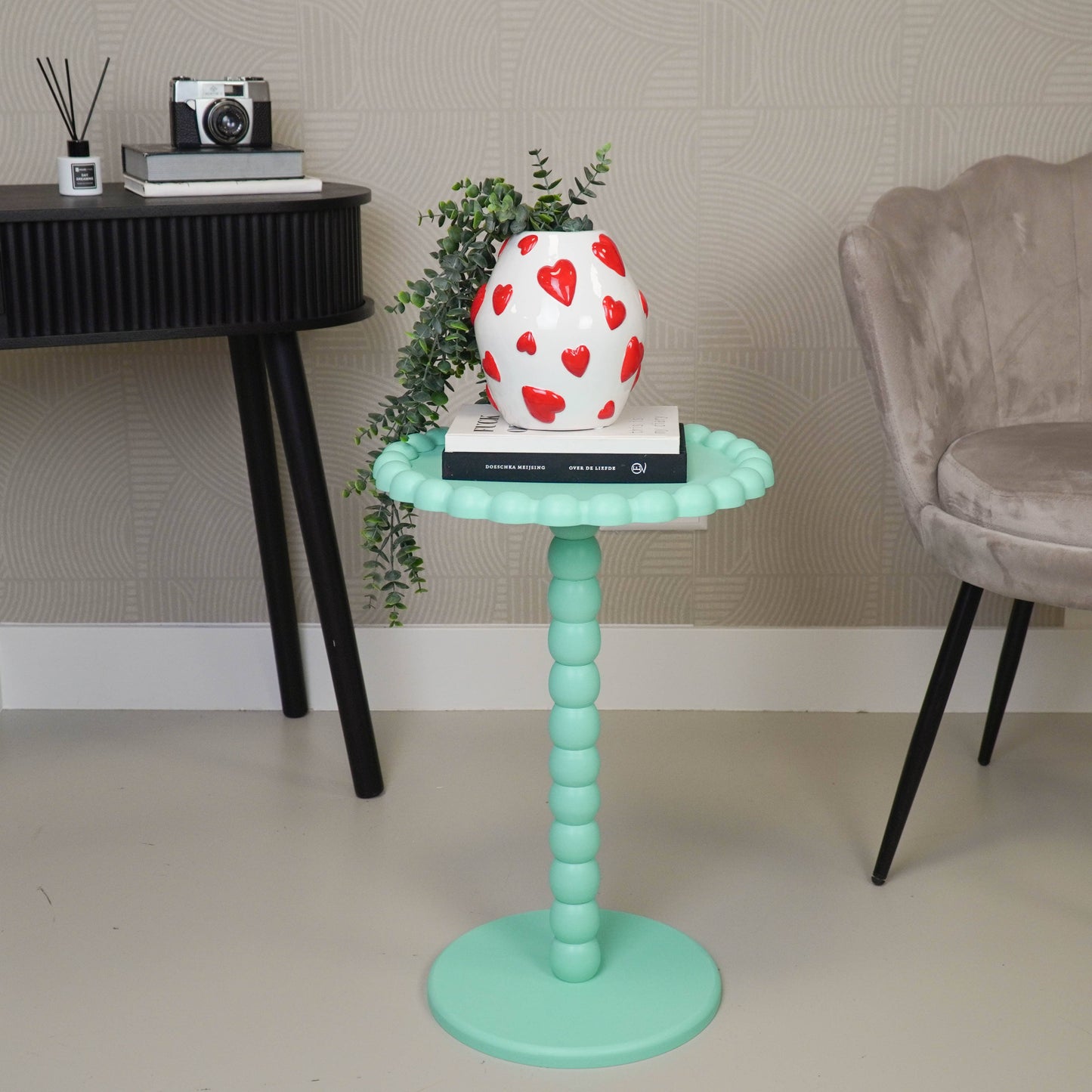 Table d'appoint - Ronde - Menthe - MDF - 38X55cm tendance déco coloré