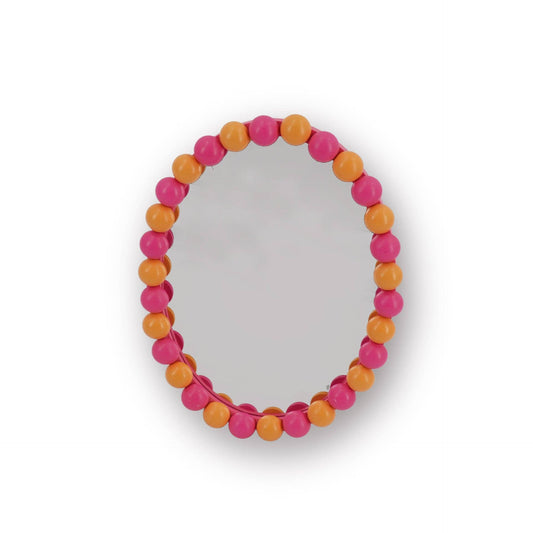 Miroir - Ovale - Bulles - Néon Rose/Orange - 29x22,5cm
