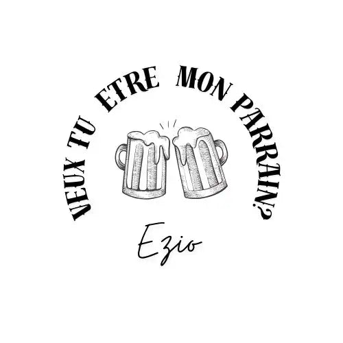 Chôpe bière personnalisée/ demande parrain/ fête des pères/ cadeau parrain / baptême / verre bière gravure personnalisée