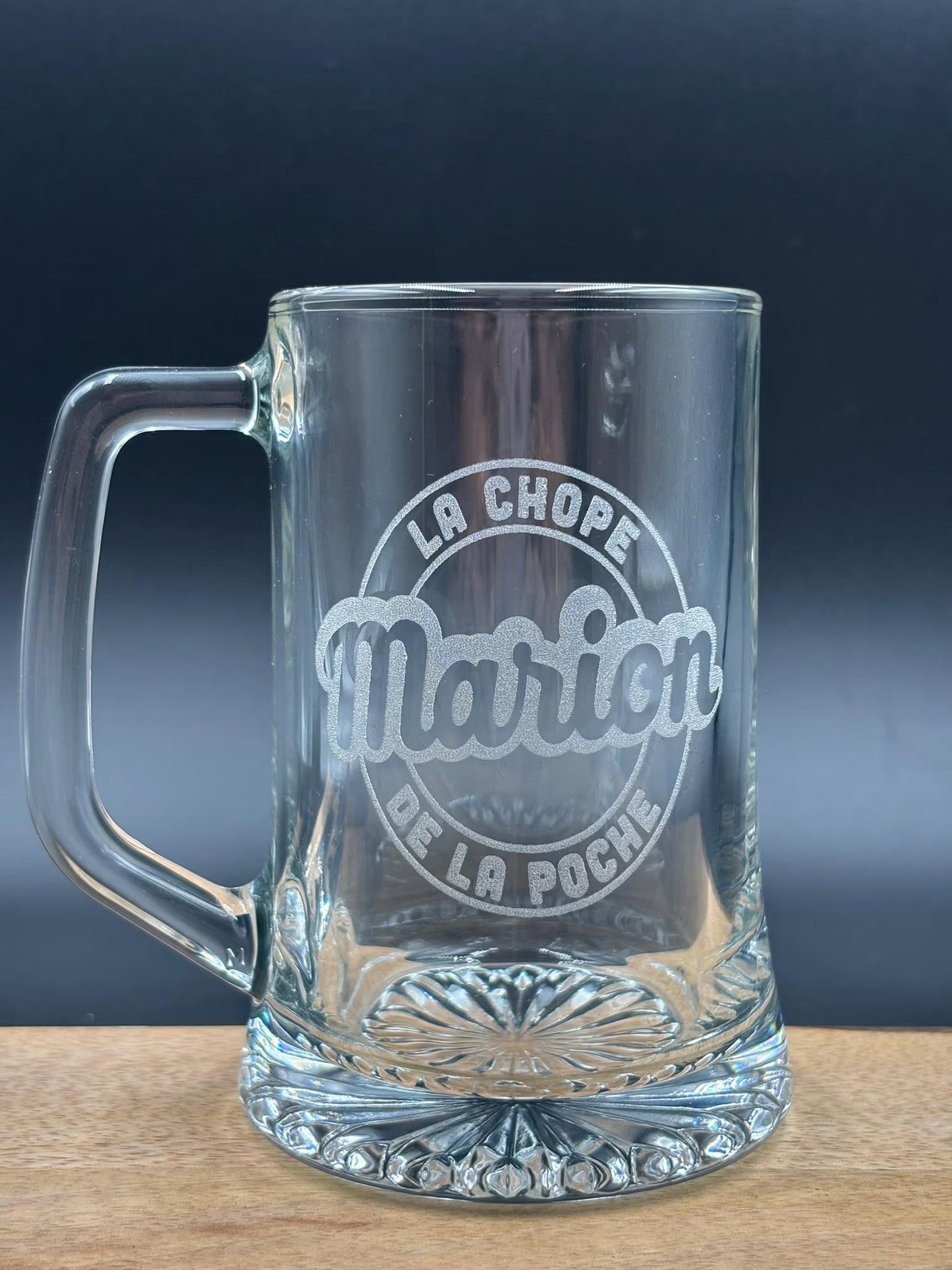 Chôpe bière personnalisée/ demande parrain/ fête des pères/ cadeau parrain / baptême / verre bière gravure personnalisée