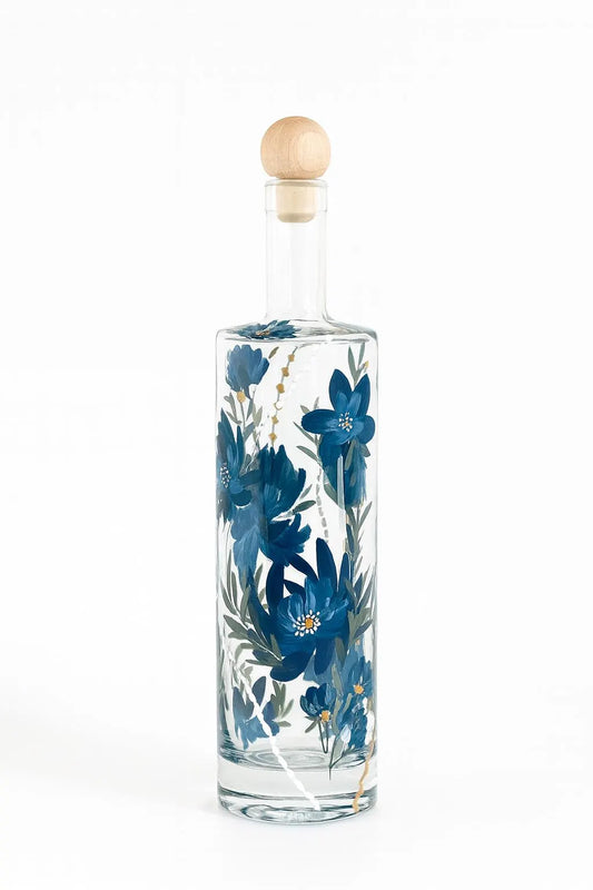 bouteille en verre cadeau de noel service de table vaisselle florale vaisselle fleur cadeau personnalisé noel repas en famille cadeau